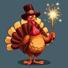 Turkey holding a magic wand-2